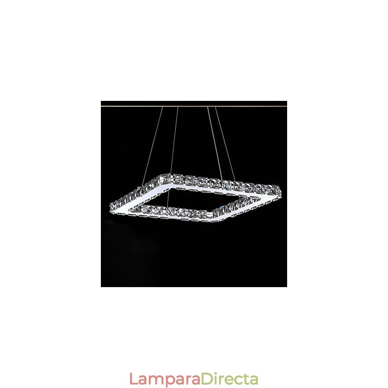 Lámpara de araña moderna contemporánea de metal galvanizado con cristal