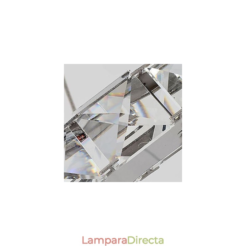 Lámpara de araña moderna contemporánea de metal galvanizado con cristal