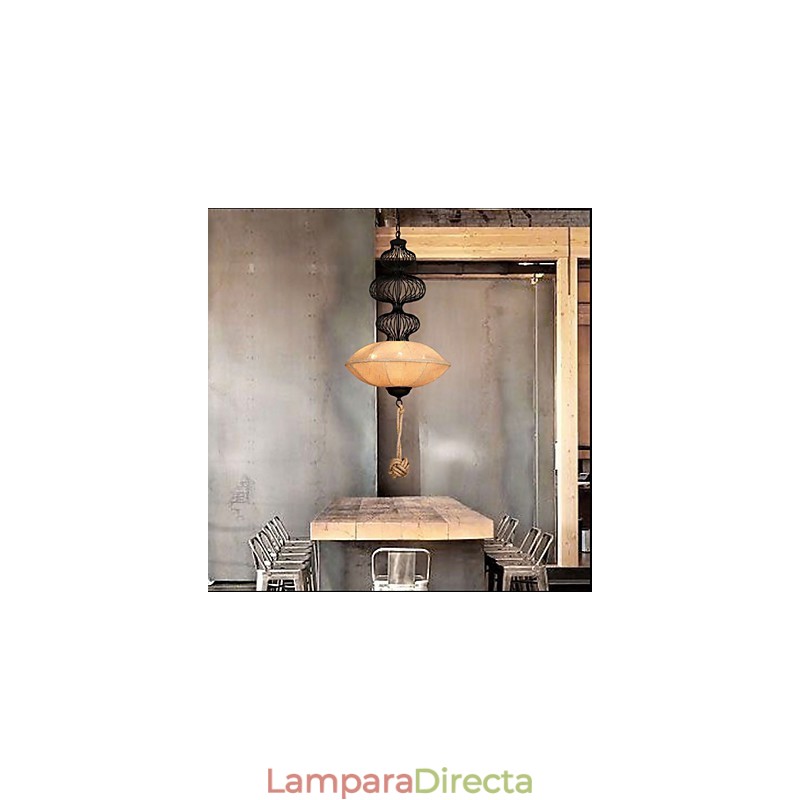 Lámparas de jaula de pájaros creativas de cáñamo industrial retro nórdico
