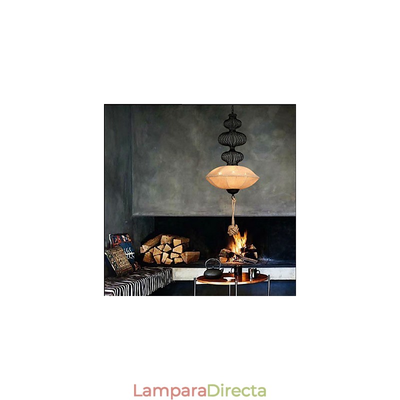 Lámparas de jaula de pájaros creativas de cáñamo industrial retro nórdico