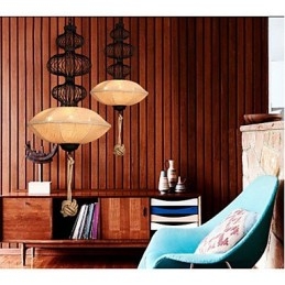 Lámparas de jaula de pájaros creativas de cáñamo industrial retro nórdico