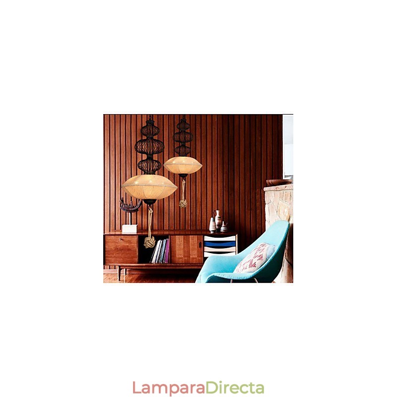 Lámparas de jaula de pájaros creativas de cáñamo industrial retro nórdico