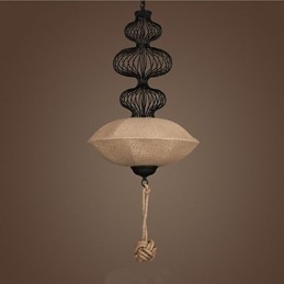 Lámparas de jaula de pájaros creativas de cáñamo industrial retro nórdico