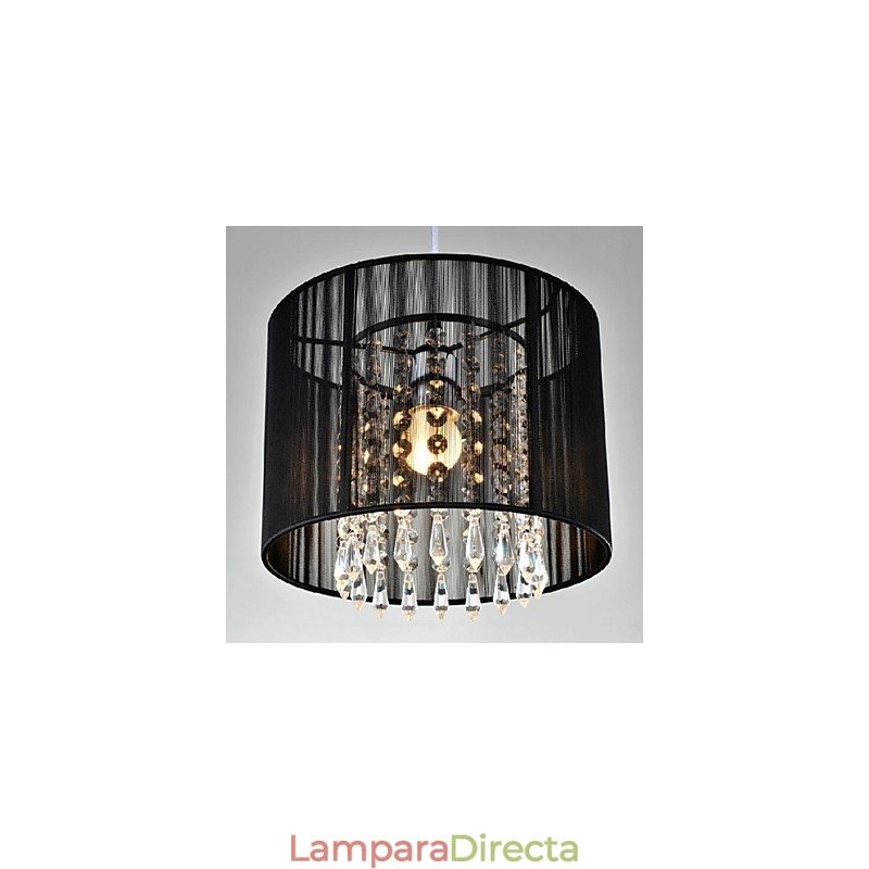 Lámpara colgante moderna contemporánea de metal cromado y cristal