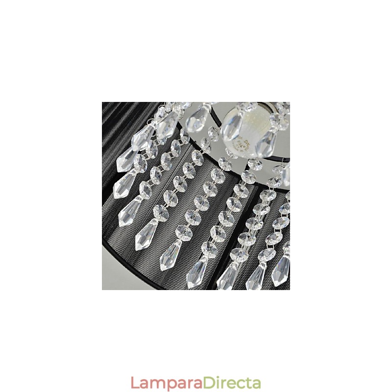 Lámpara colgante moderna contemporánea de metal cromado y cristal