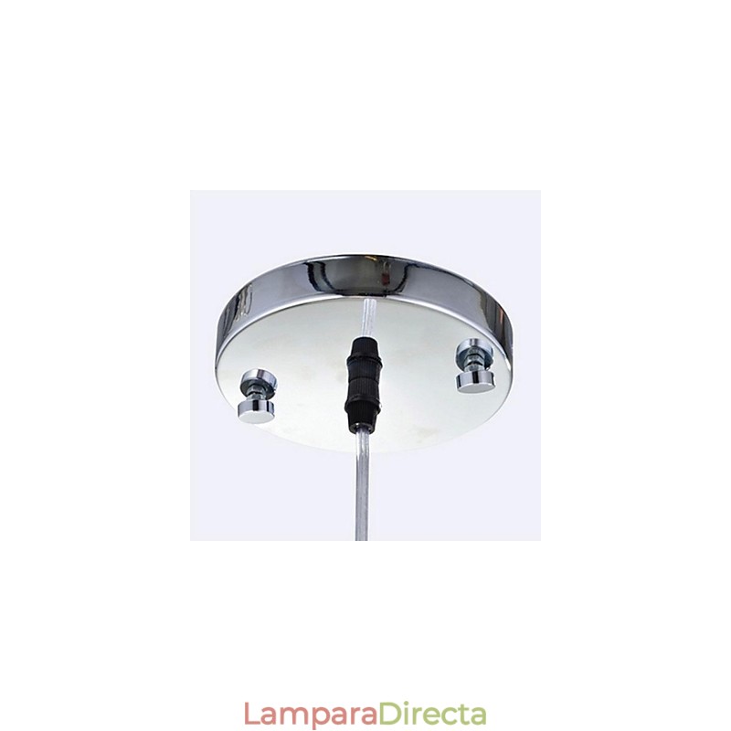 Lámpara colgante moderna contemporánea de metal cromado y cristal