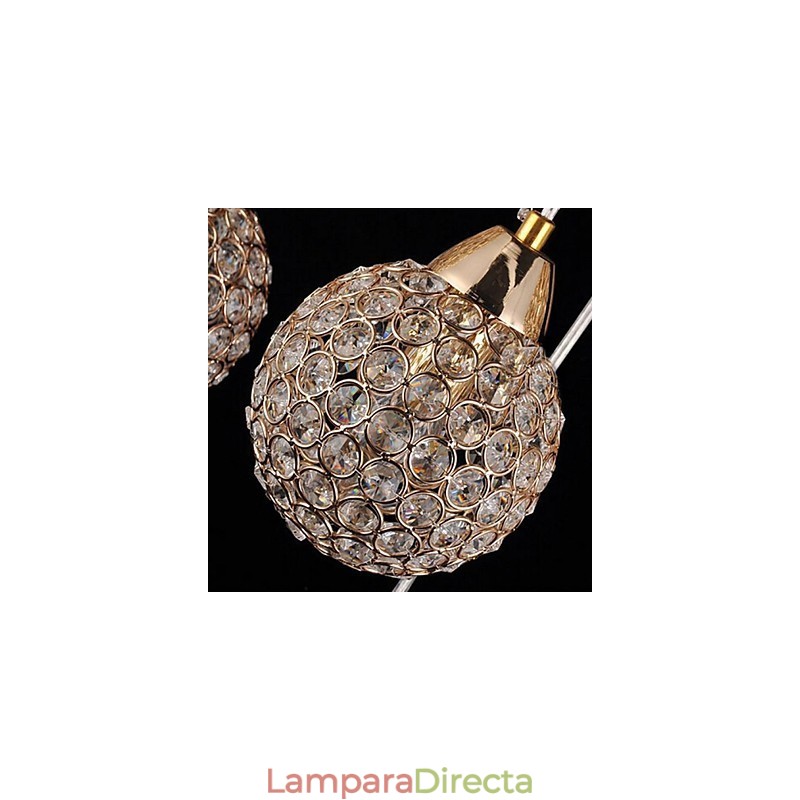 Lámpara colgante moderna y contemporánea de metal galvanizado con forma de globo de cristal