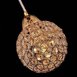 Lámpara colgante moderna y contemporánea de metal galvanizado con forma de globo de cristal