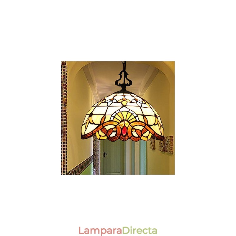 Lámpara pastoral europea de 1 metro, arte creativo, vidrio, pequeña lámpara colgante