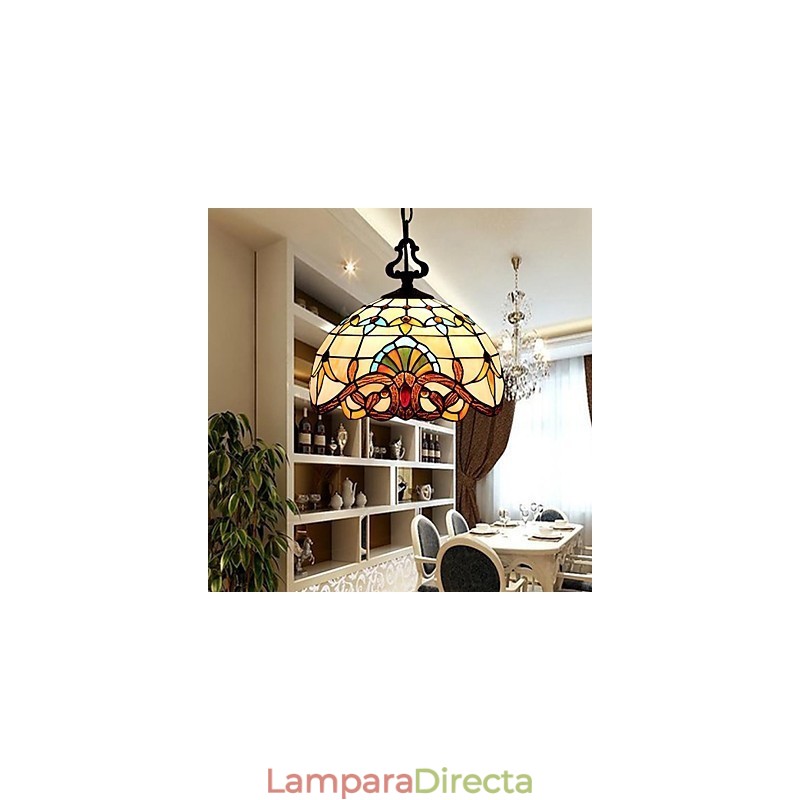 Lámpara pastoral europea de 1 metro, arte creativo, vidrio, pequeña lámpara colgante