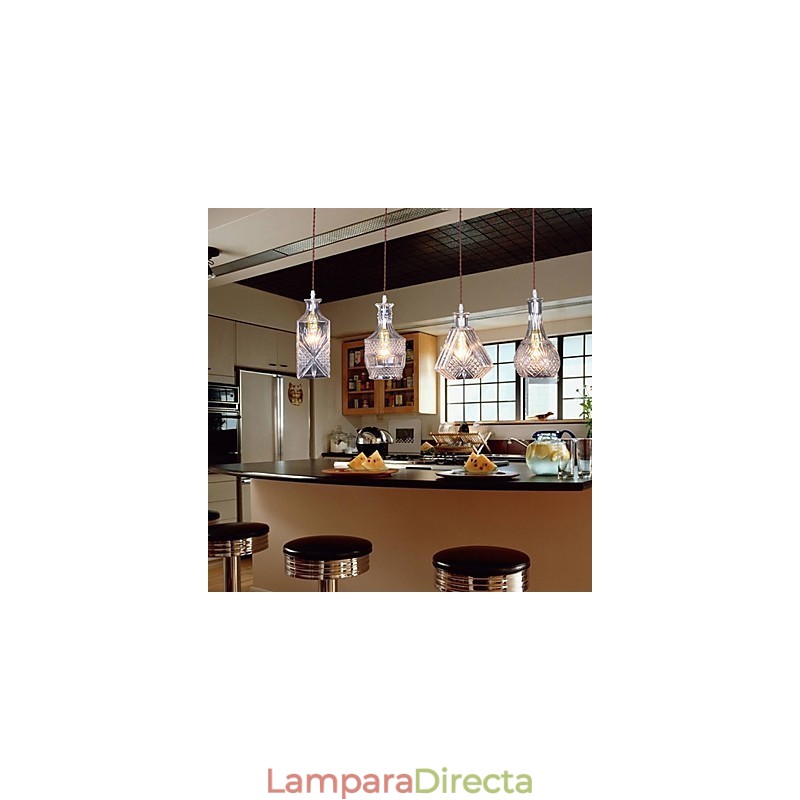 Lámpara colgante de metal estilo isla, moderna, contemporánea, tradicional, clásica y vintage, de 40 W x 4