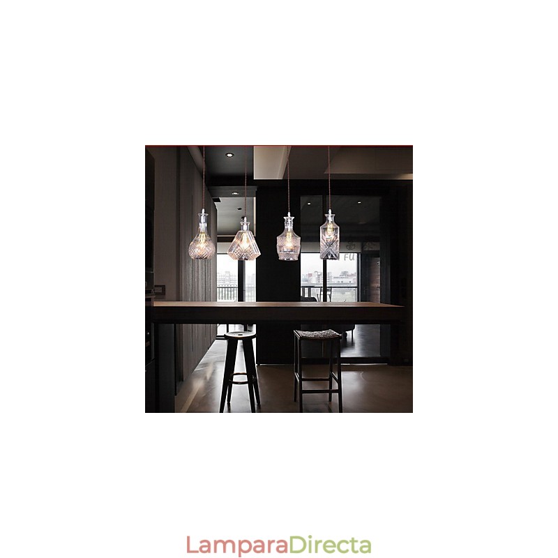 Lámpara colgante de metal estilo isla, moderna, contemporánea, tradicional, clásica y vintage, de 40 W x 4