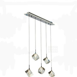 Lámpara de cristal de moda con colgante de cinco cabezas de cristal