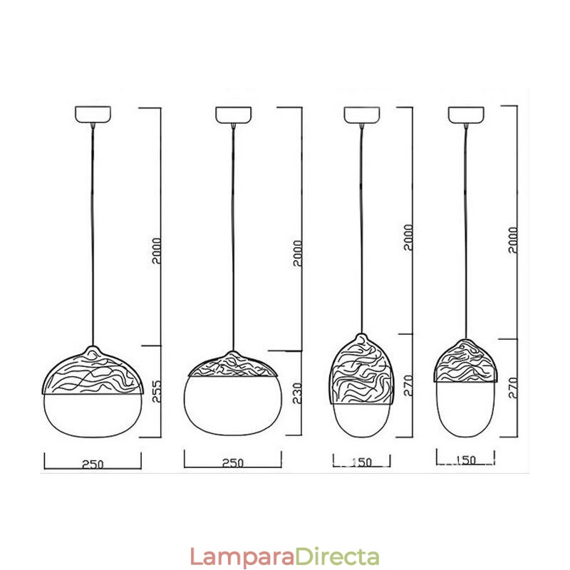 Lámpara de araña de cristal de un solo cabezal con forma de hongo creativo de estilo nórdico