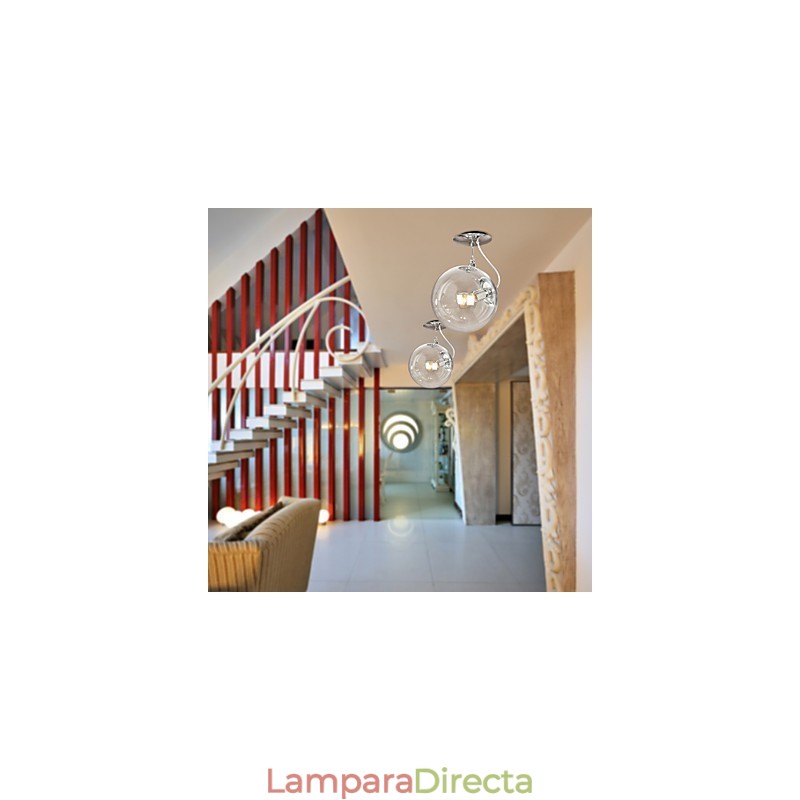 Lámpara colgante anodizada estilo mini globo contemporáneo moderno