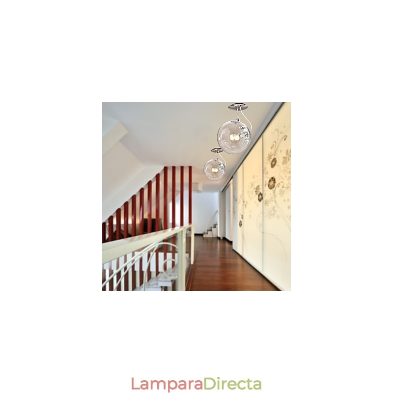 Lámpara colgante anodizada estilo mini globo contemporáneo moderno