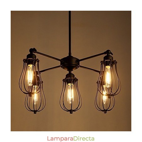 Lámparas colgantes tradicionales clásicas rústicas estilo cabaña retro de metal, 5 luces Lámparas colgantes tradicionales clásicas rústicas estilo cabaña retro de metal, 5 luces