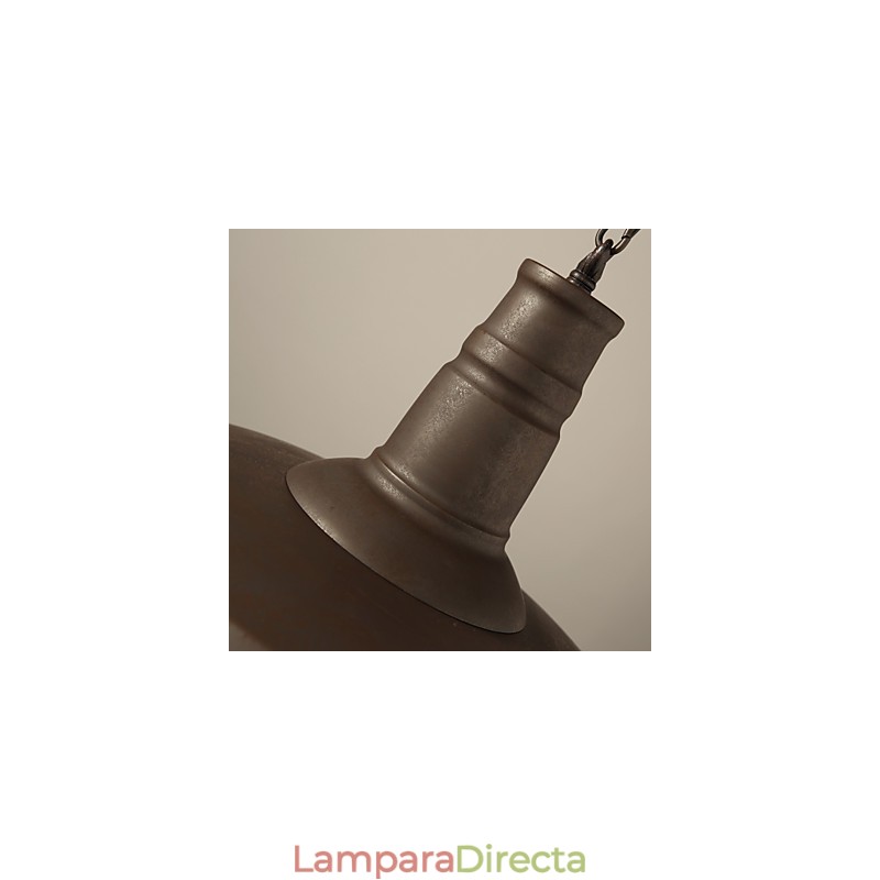 Lámpara colgante retro de 1 luz con pantalla de metal antiguo. Tienda.