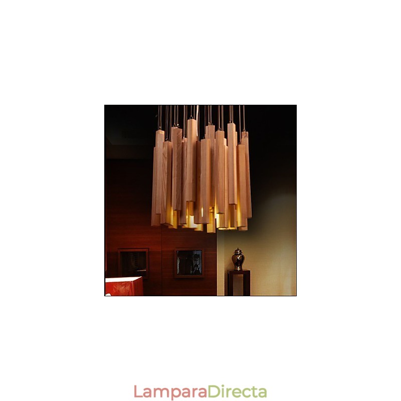 Lámpara de araña de la línea Art de madera de Hotel Engineering