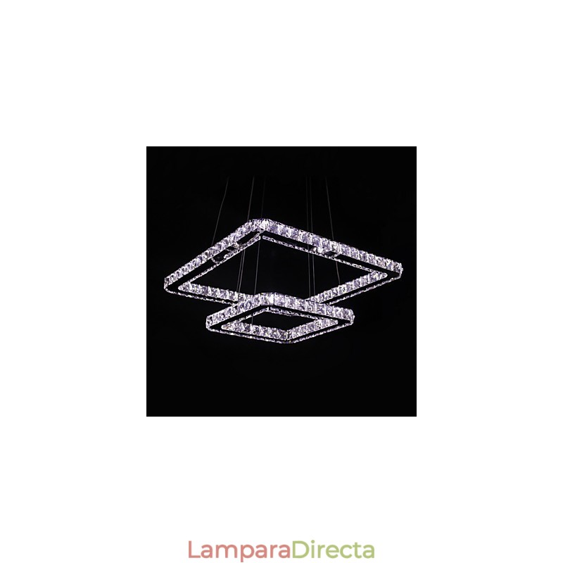 Lámpara colgante de metal y cristal moderna y contemporánea