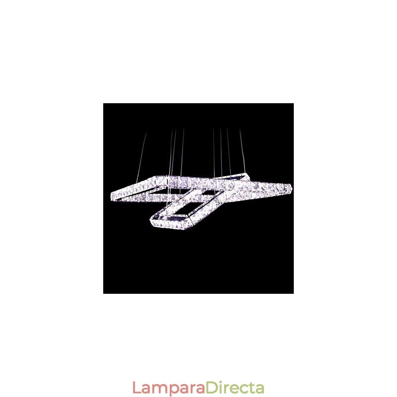 Lámpara colgante de metal y cristal moderna y contemporánea