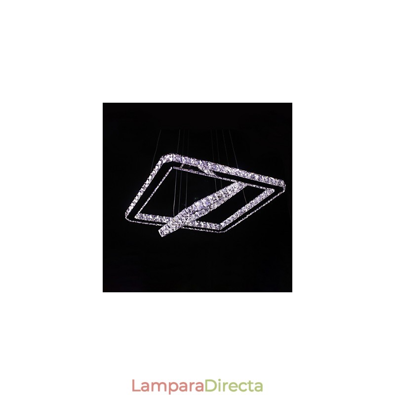 Lámpara colgante de metal y cristal moderna y contemporánea