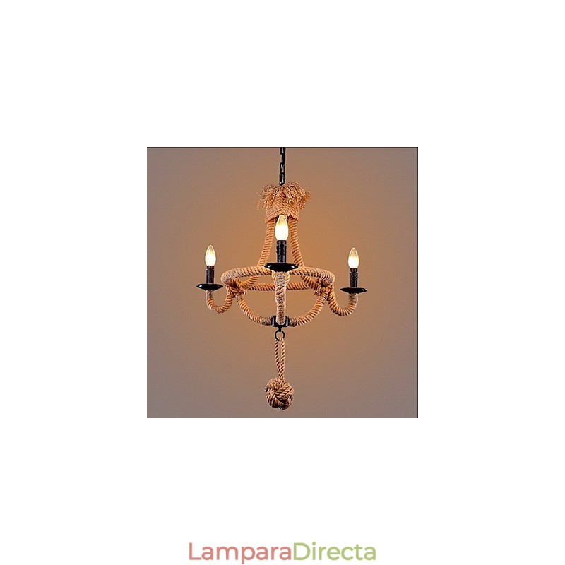 Lámpara de araña de metal con pintura rústica clásica tradicional de estilo retro campestre
