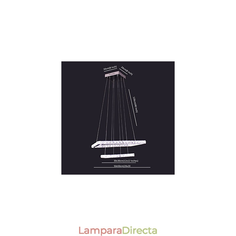 Lámpara colgante de metal y cristal moderna y contemporánea