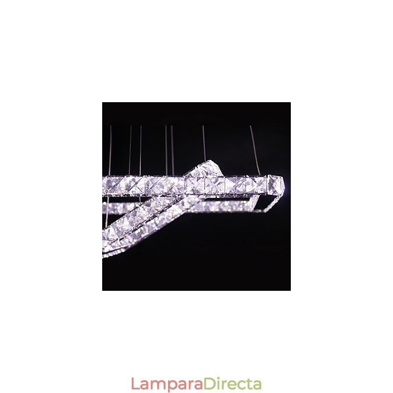 Lámpara colgante de metal y cristal moderna y contemporánea