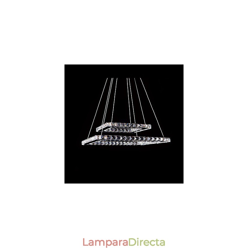 Lámpara colgante de metal y cristal moderna y contemporánea