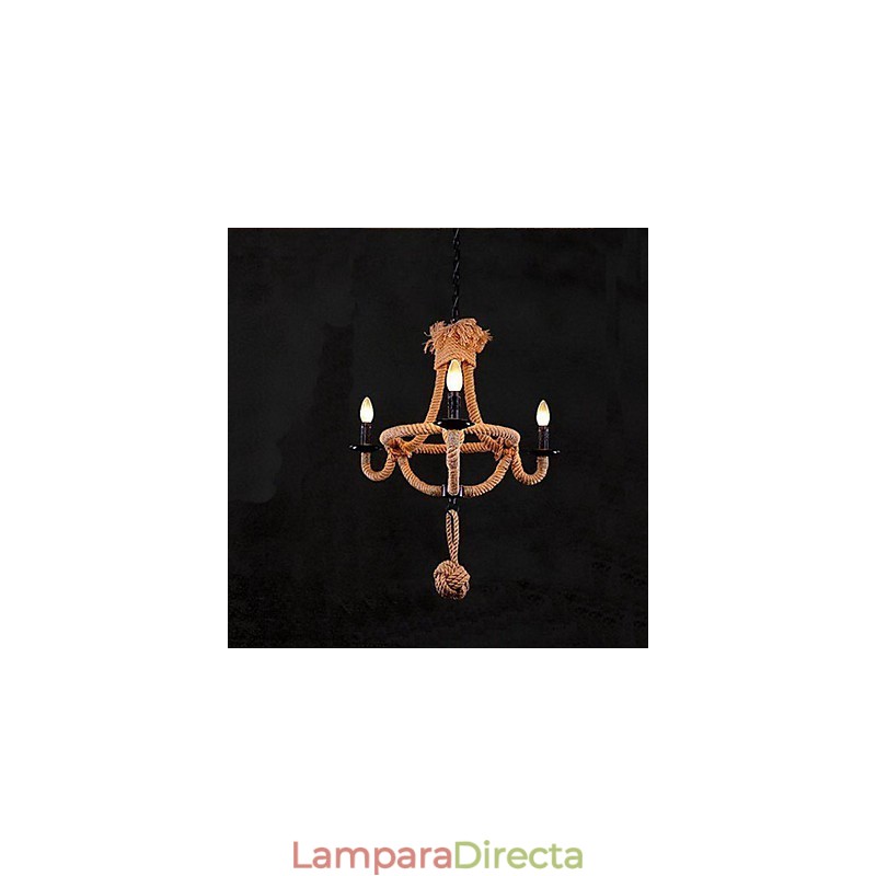 Lámpara de araña de metal con pintura rústica clásica tradicional de estilo retro campestre