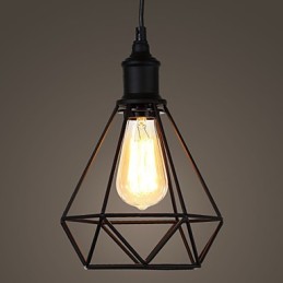 Lámpara colgante americana de acero con forma de jaula de pájaros, estilo retro vintage, para bricolaje, iluminación industrial para decorar el hogar.
