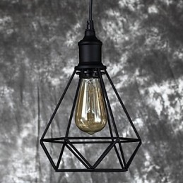 Lámpara colgante americana de acero con forma de jaula de pájaros, estilo retro vintage, para bricolaje, iluminación industrial para decorar el hogar.