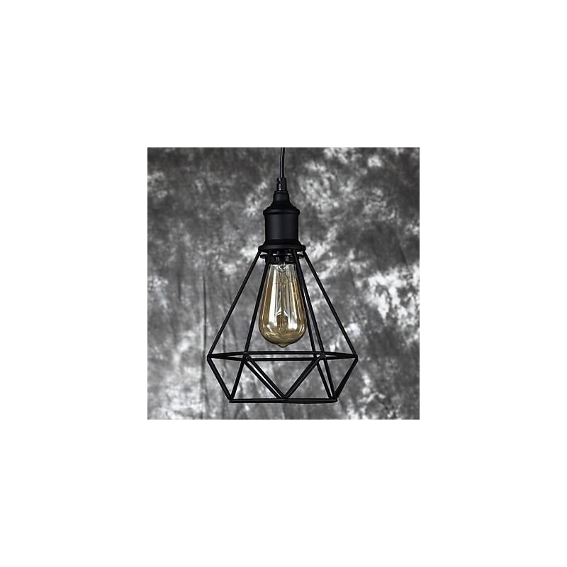 Lámpara colgante americana de acero con forma de jaula de pájaros, estilo retro vintage, para bricolaje, iluminación industrial para decorar el hogar.