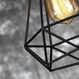 Lámpara colgante americana de acero con forma de jaula de pájaros, estilo retro vintage, para bricolaje, iluminación industrial para decorar el hogar.