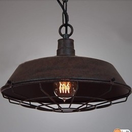 Lámpara colgante vintage de metal de 1 luz