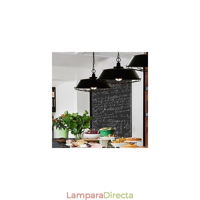 Lámpara colgante vintage de metal de 1 luz