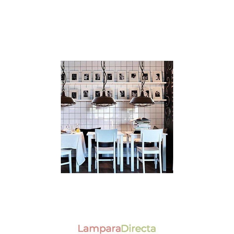 Lámpara colgante vintage de metal de 1 luz