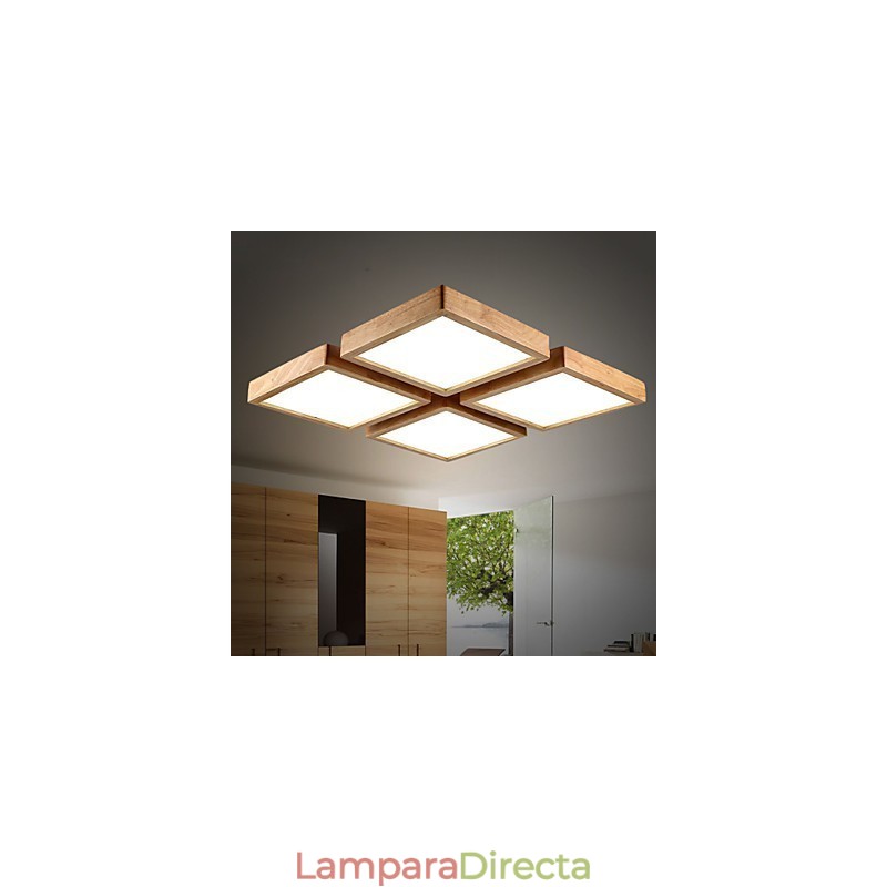 Lámpara colgante de bambú de madera, estilo campestre, contemporáneo y moderno.