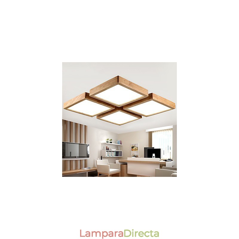 Lámpara colgante de bambú de madera, estilo campestre, contemporáneo y moderno.