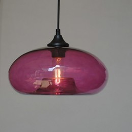 Lámpara colgante moderna de 1 luz con pantalla transparente