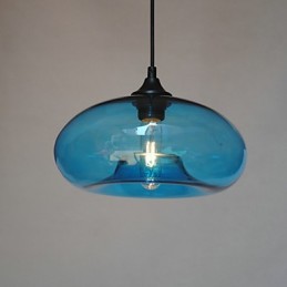 Lámpara colgante moderna de 1 luz con pantalla transparente
