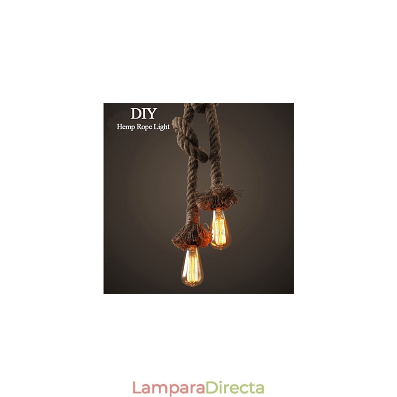 1 lámpara colgante de cuerda de cáñamo con diseño creativo de bricolaje