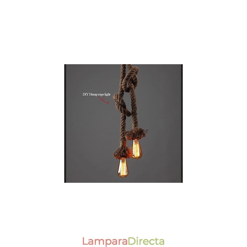 1 lámpara colgante de cuerda de cáñamo con diseño creativo de bricolaje