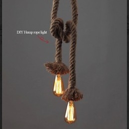 1 lámpara colgante de cuerda de cáñamo con diseño creativo de bricolaje