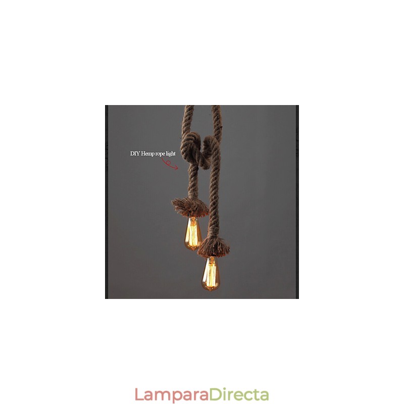 1 lámpara colgante de cuerda de cáñamo con diseño creativo de bricolaje