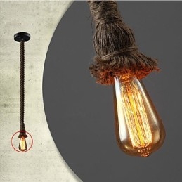 1 lámpara colgante de cuerda de cáñamo con diseño creativo de bricolaje