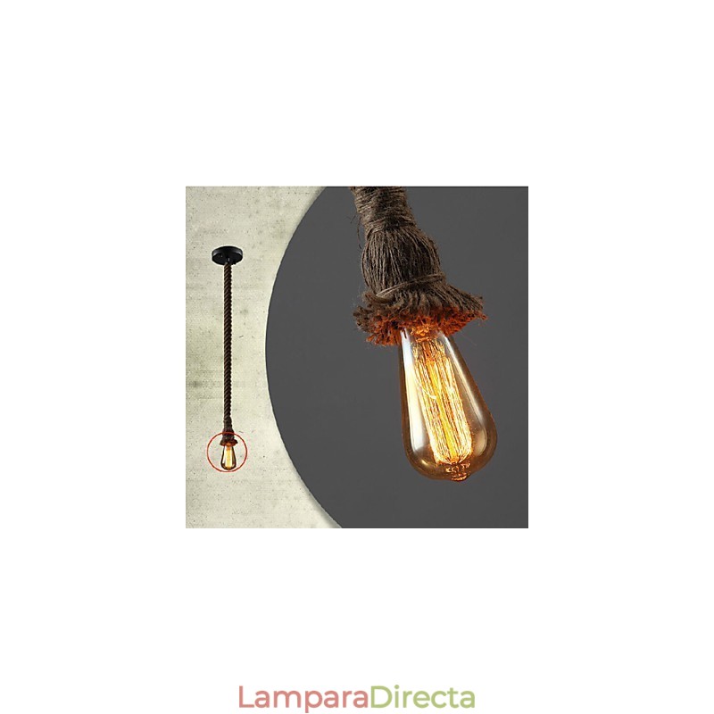 1 lámpara colgante de cuerda de cáñamo con diseño creativo de bricolaje