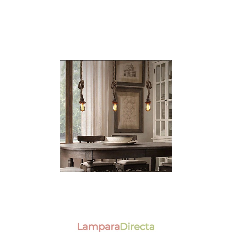 1 lámpara colgante de cuerda de cáñamo con diseño creativo de bricolaje