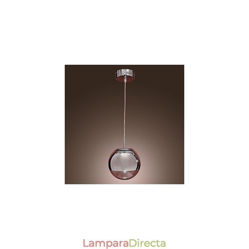 Lámpara colgante moderna y contemporánea de metal cromado estilo globo mini